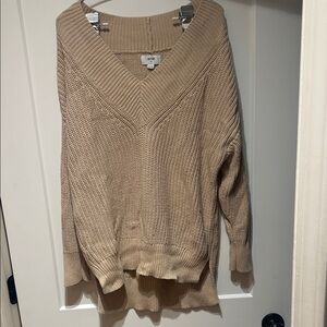 Cozy Beige V-Neck Sweater